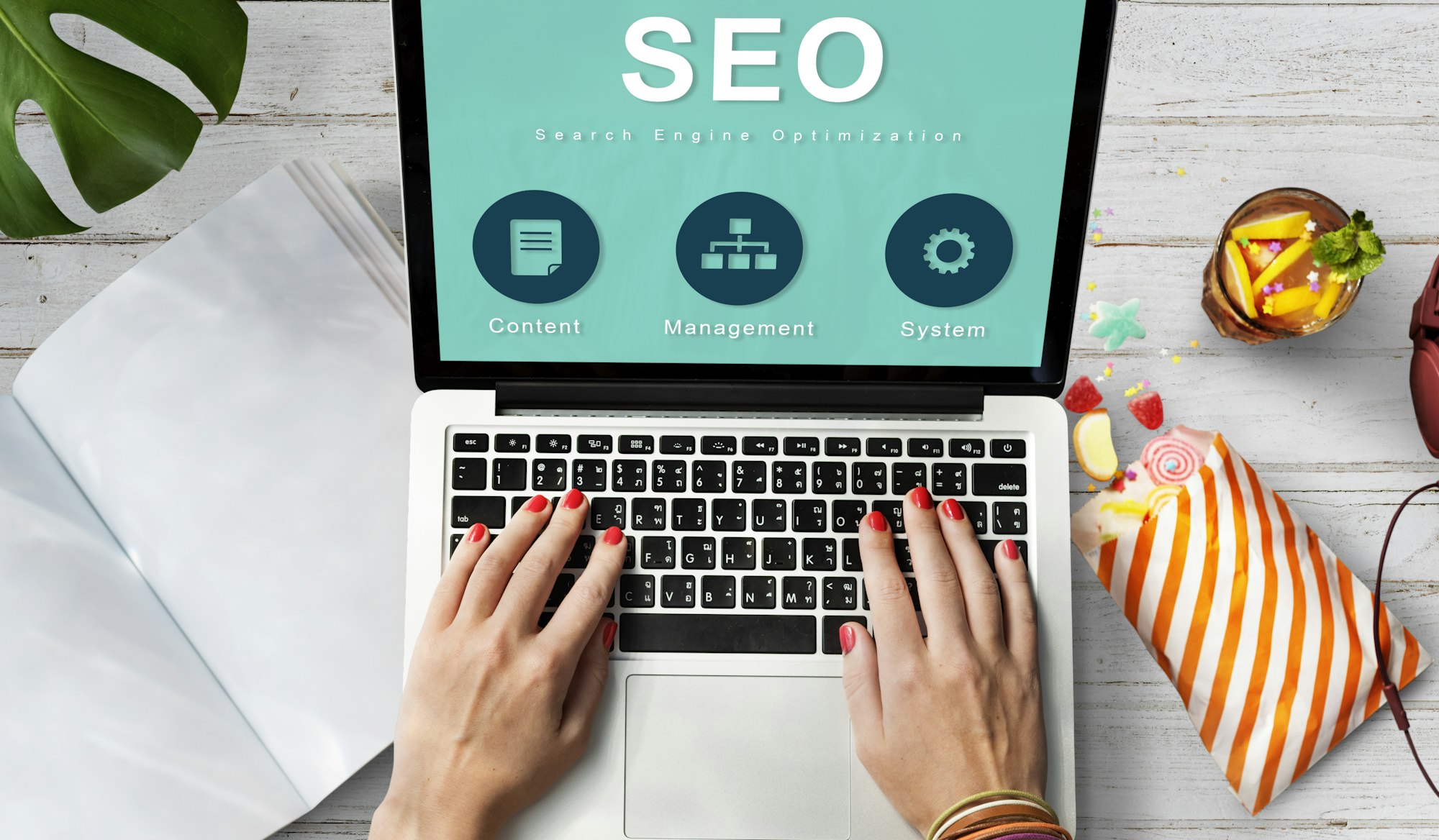 SEO Website Development Data Network Concept